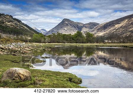Stock Image - Highlands mountains over Loch Linnhe, Argyll, Scotland. Fotosearch