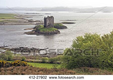 View of island castle on lake, Castle Stalker, Argyll, Scotland View Large Photo Image Stock Image - View of island castle on lake, Castle Stalker, Argyll, Scotland. Fotosearch
