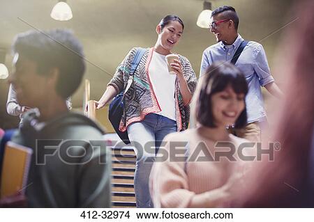 College students descending stairway View Large Photo Image Picture - College students descending stairway. Fotosearch
