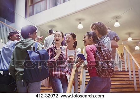 College students talking in stairway View Large Photo Image Stock Image - College students talking in stairway. Fotosearch