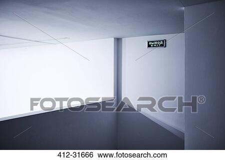 Neon exit sign on white wall View Large Photo Image Stock Photograph - Neon exit sign on white wall. Fotosearch