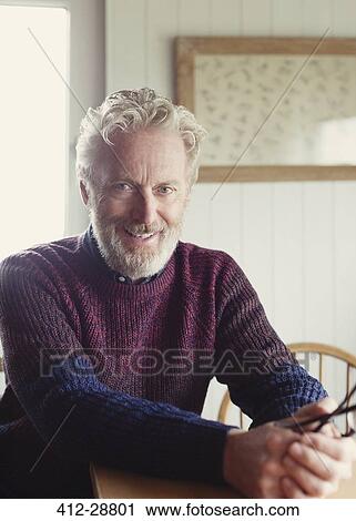 Stock Image - Portrait smiling senior man. Fotosearch