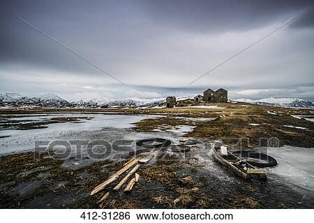 Remote farm in icy landscape, Iceland View Large Photo Image Stock Photograph - Remote farm in icy landscape, Iceland. Fotosearch
