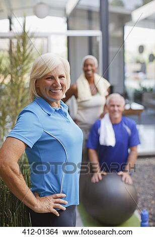 Older friends exercising together View Large Photo Image Picture - Older friends exercising together. Fotosearch