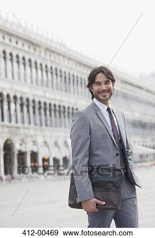 Portrait of smiling businessman in St. Mark's Square in Venic View Large Photo Image Stock Photo - Portrait of smiling businessman in St. Mark's Square in Venic. Fotosearch