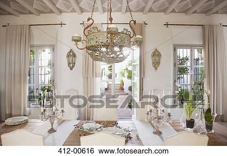 Luxury dining room View Large Photo Image Stock Photograph - Luxury dining room. Fotosearch