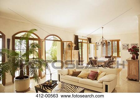 Luxury livingroom and dining room View Large Photo Image Stock Image - Luxury livingroom and dining room. Fotosearch
