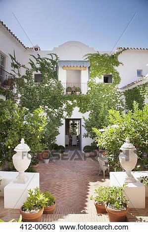 Stock Image - Luxury villa patio. Fotosearch