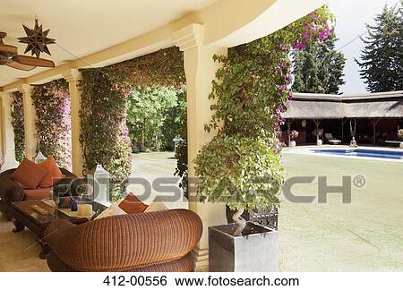 Stock Photograph - Patio of luxury villa. Fotosearch