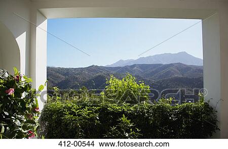 View of mountains from patio View Large Photo Image Picture - View of mountains from patio. Fotosearch