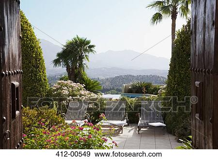 View of mountains from patio View Large Photo Image Stock Photo - View of mountains from patio. Fotosearch