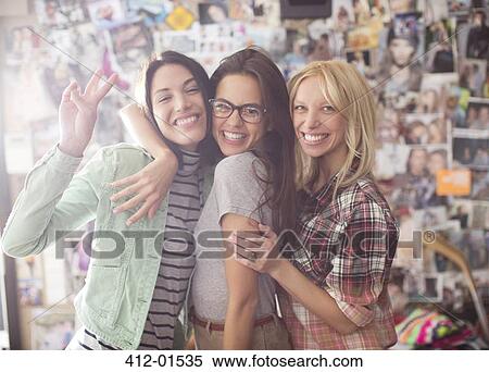 Smiling women posing together View Large Photo Image Stock Photography - Smiling women posing together. Fotosearch