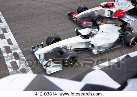Race cars at finish line on track View Large Photo Image Picture - Race cars at finish line on track. Fotosearch