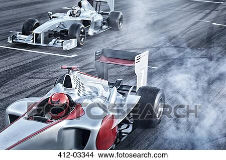 Race cars driving on track View Large Photo Image Picture - Race cars driving on track. Fotosearch
