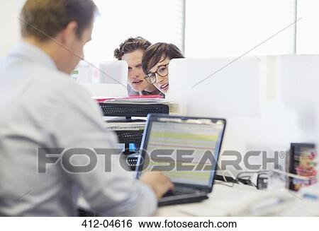 Business people eavesdropping on colleague View Large Photo Image Stock Photograph - Business people eavesdropping on colleague. Fotosearch