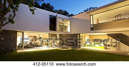 Backyard of modern house View Large Photo Image Stock Image - Backyard of modern house. Fotosearch