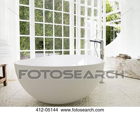 Picture - Bathtub in modern bathroom. Fotosearch