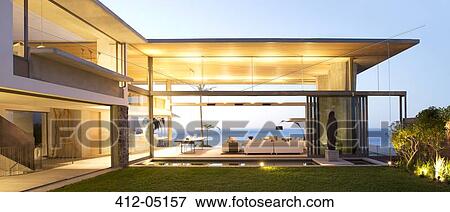Stock Photo - Open floor plan of modern house. Fotosearch