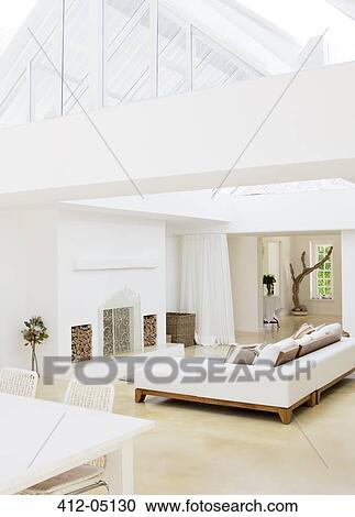 Sofas and dining table in modern house View Large Photo Image Stock Image - Sofas and dining table in modern house. Fotosearch