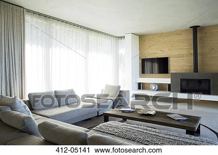 Sofas and table in modern living room View Large Photo Image Stock Image - Sofas and table in modern living room. Fotosearch
