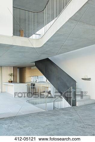 Staircase of modern house View Large Photo Image Stock Image - Staircase of modern house. Fotosearch
