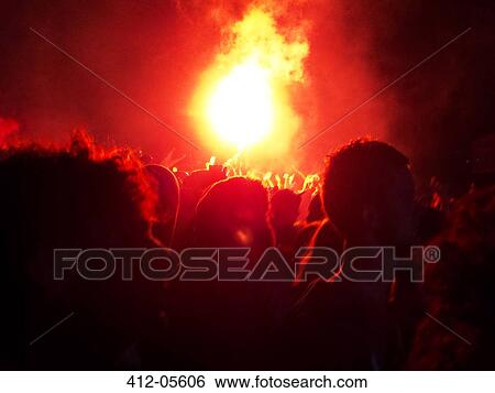 Pyrotechnics display on stage at music festival View Large Photo Image Stock Photograph - Pyrotechnics display on stage at music festival. Fotosearch