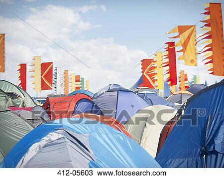 Tents crowded at music festival View Large Photo Image Stock Image - Tents crowded at music festival. Fotosearch