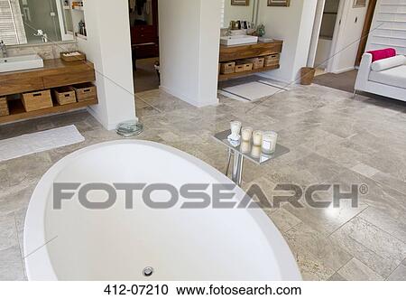 Stock Image - Bathtub in modern bathroom. Fotosearch