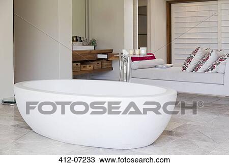Stock Image - Bathtub in modern bathroom. Fotosearch