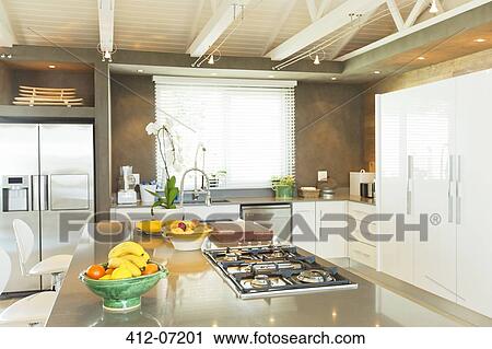 Modern kitchen View Large Photo Image Stock Image - Modern kitchen. Fotosearch
