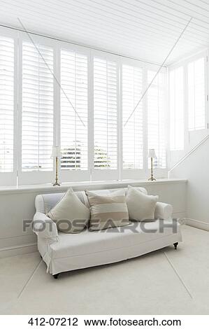 Sofa in white living room View Large Photo Image Stock Image - Sofa in white living room. Fotosearch