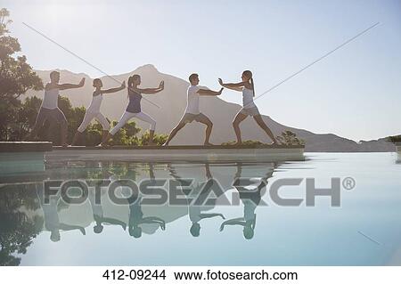 People practicing tai chi poolside View Large Photo Image Picture - People practicing tai chi poolside. Fotosearch