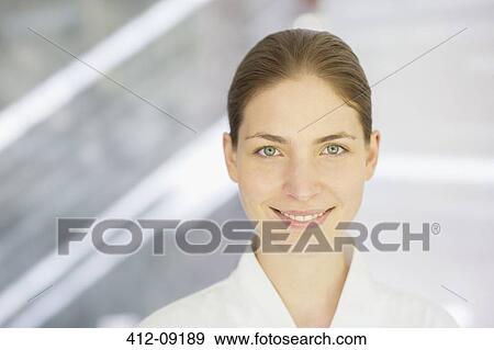 Portrait of smiling woman View Large Photo Image Stock Photo - Portrait of smiling woman. Fotosearch