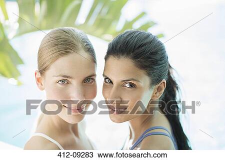 Portrait of smiling women View Large Photo Image Stock Image - Portrait of smiling women. Fotosearch
