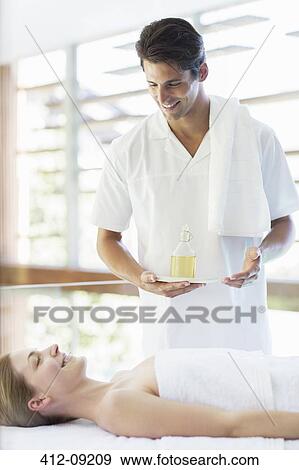 Woman receiving massage at spa View Large Photo Image Stock Photo - Woman receiving massage at spa. Fotosearch