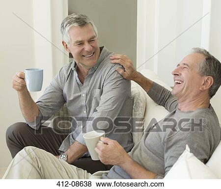 Senior men enjoying cup of coffee View Large Photo Image Stock Photo - Senior men enjoying cup of coffee. Fotosearch