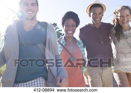 Picture - Portrait of smiling friends. Fotosearch