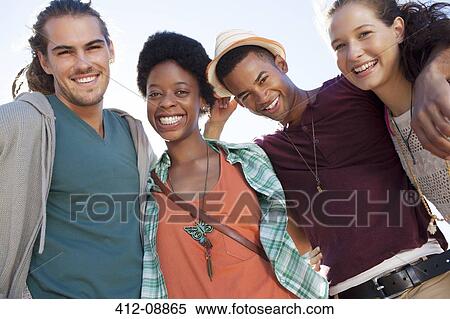 Portrait of smiling friends View Large Photo Image Stock Photography - Portrait of smiling friends. Fotosearch