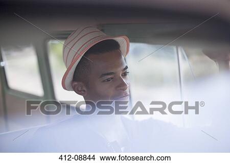 Smiling man driving van View Large Photo Image Picture - Smiling man driving van. Fotosearch