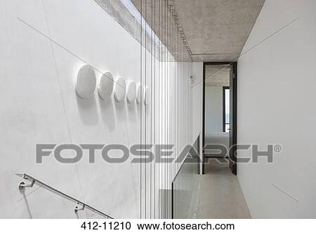 Stock Image - Corridor in modern house. Fotosearch