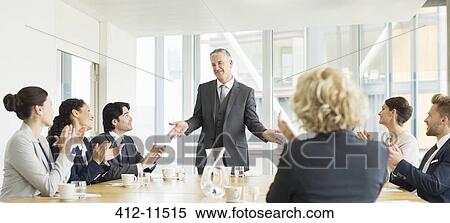 Business people clapping in meeting View Large Photo Image Stock Photography - Business people clapping in meeting. Fotosearch