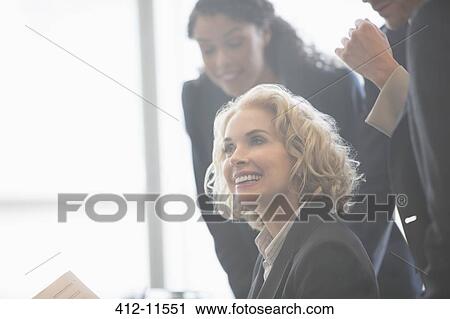 Business people talking in meeting View Large Photo Image Stock Image - Business people talking in meeting. Fotosearch