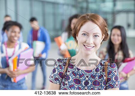 Stock Photo - University student smiling. Fotosearch