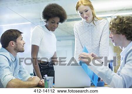 Business people talking in meeting View Large Photo Image Stock Image - Business people talking in meeting. Fotosearch