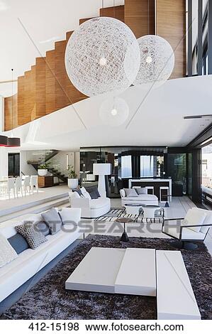 Living room in modern house View Large Photo Image Stock Photo - Living room in modern house. Fotosearch
