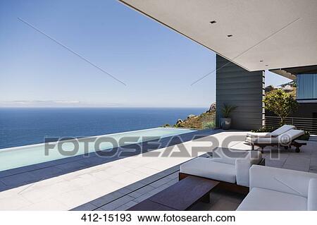Modern patio overlooking ocean View Large Photo Image Stock Image - Modern patio overlooking ocean. Fotosearch
