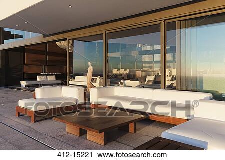 Sofas and table on modern balcony View Large Photo Image Stock Image - Sofas and table on modern balcony. Fotosearch
