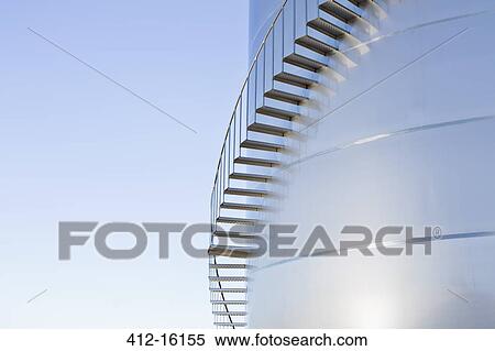 Stairs winding along silage storage tower View Large Photo Image Stock Photography - Stairs winding along silage storage tower. Fotosearch