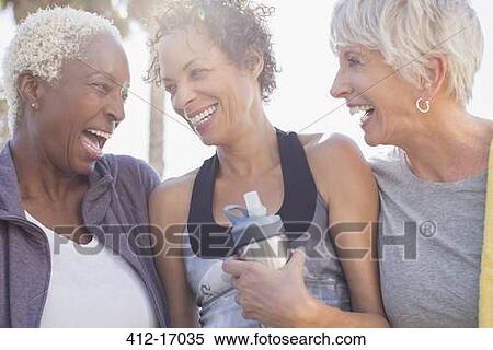 Senior women laughing in sportswear View Large Photo Image Stock Photography - Senior women laughing in sportswear. Fotosearch