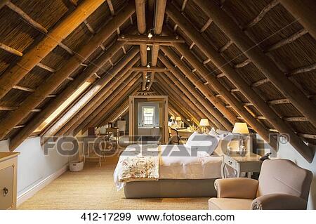 Luxury attic bedroom View Large Photo Image Stock Photo - Luxury attic bedroom. Fotosearch